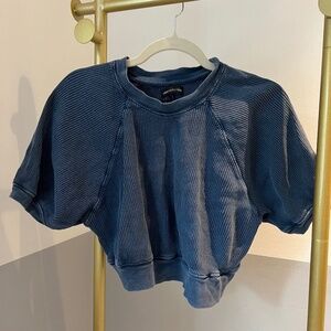 Urban Outfitters Blue Ribbed Crop Top